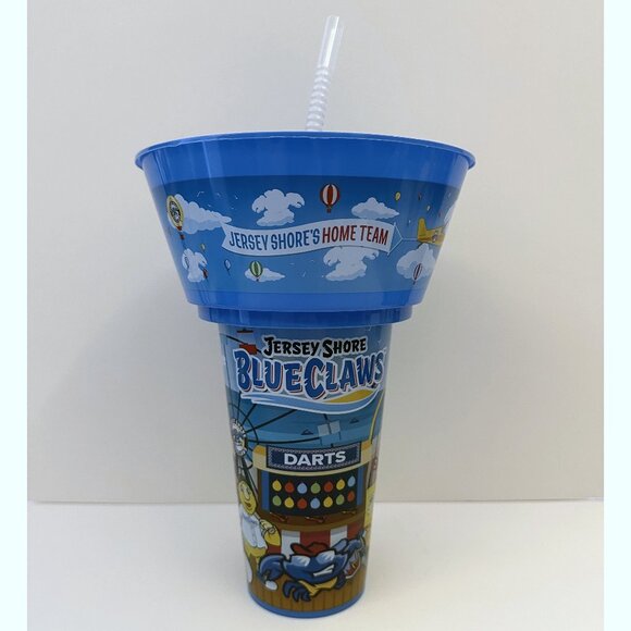 JERSEY SHORE BLUECLAWS Souvenir Cup Bowl Straw Blue Claws Lakewood MILB Baseball - Picture 1 of 12